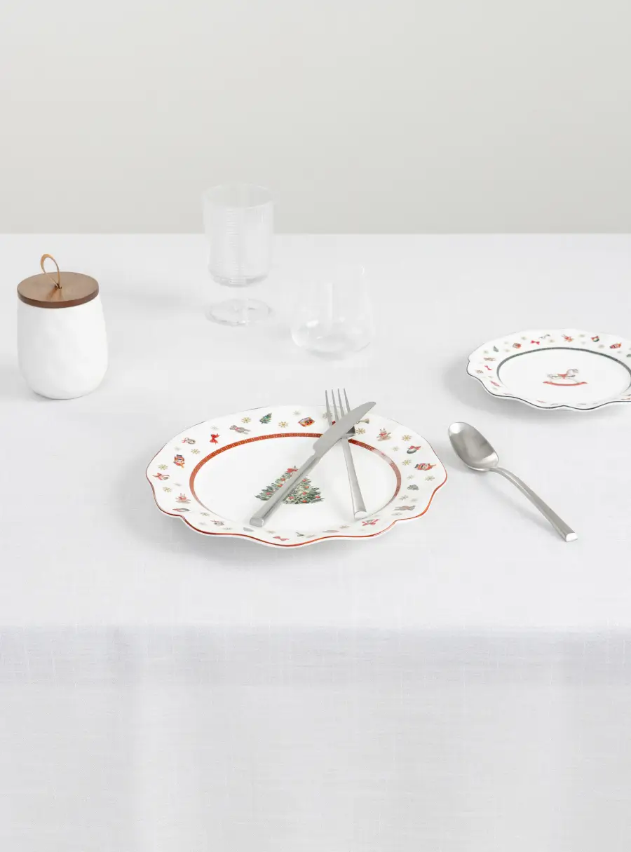 Скатерть, 160х160 см, полиэстер, бело-серебристая, Floe ,image-1