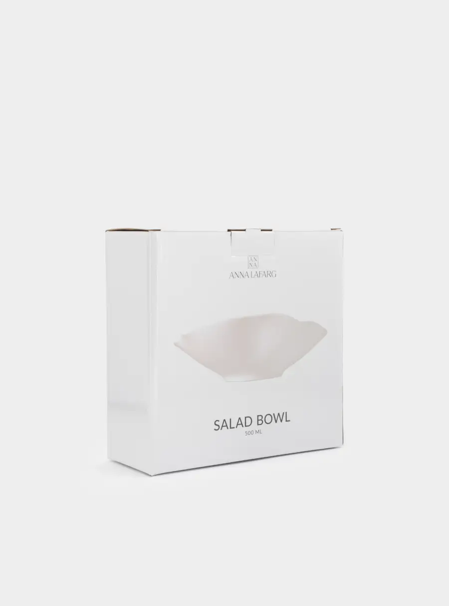 Салатник, 22х18х7 см, 500 мл, фарфор P, белый, Волнистый край, White ocean, image-7