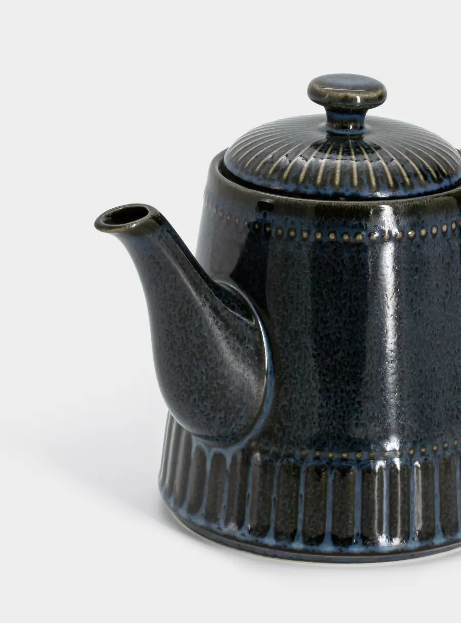 Чайник заварочный, 1 л, фарфор P, черно-синий, в крапинку, Black Kitchen ,image-2