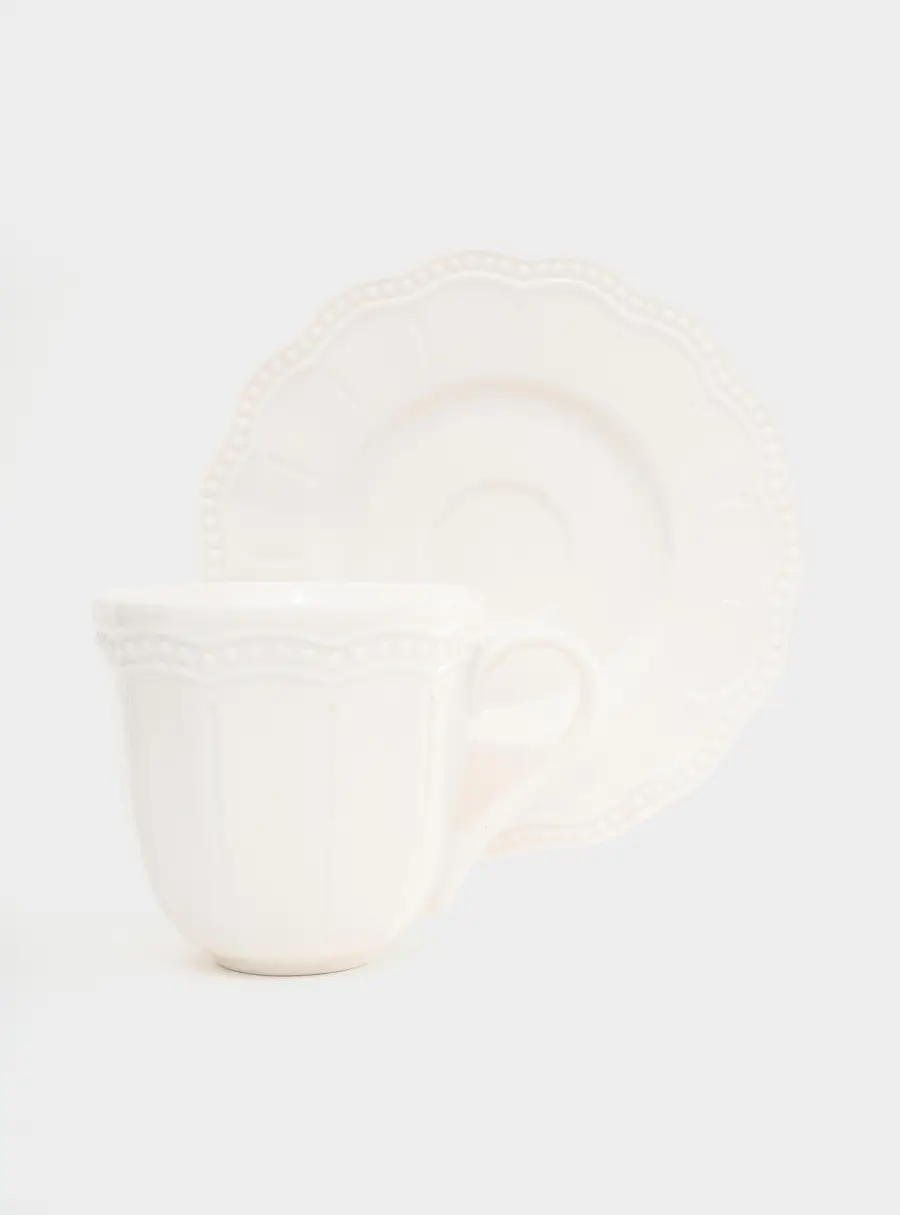 Чашка с блюдцем, 250 мл, белая, Elite ,image-2