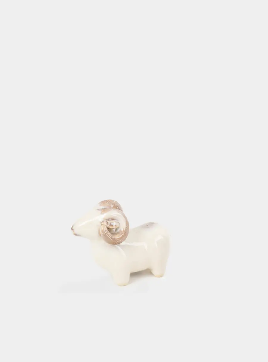 Статуэтка, 7 см, фарфор P, молочно-коричневая, Баран, Sheep ,image-3