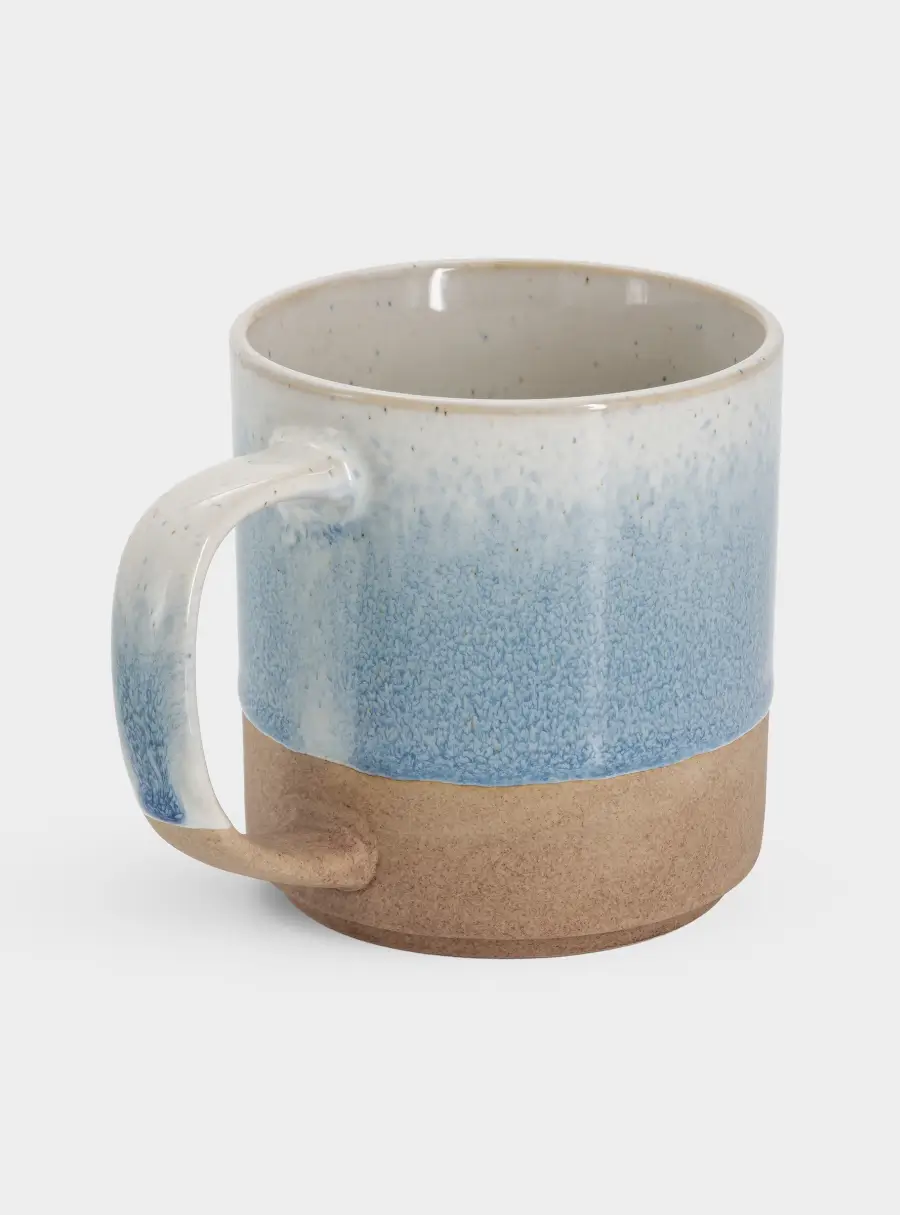 Кружка, 370 мл, керамика, бежево-голубая, в крапинку, Azurro ,image-1