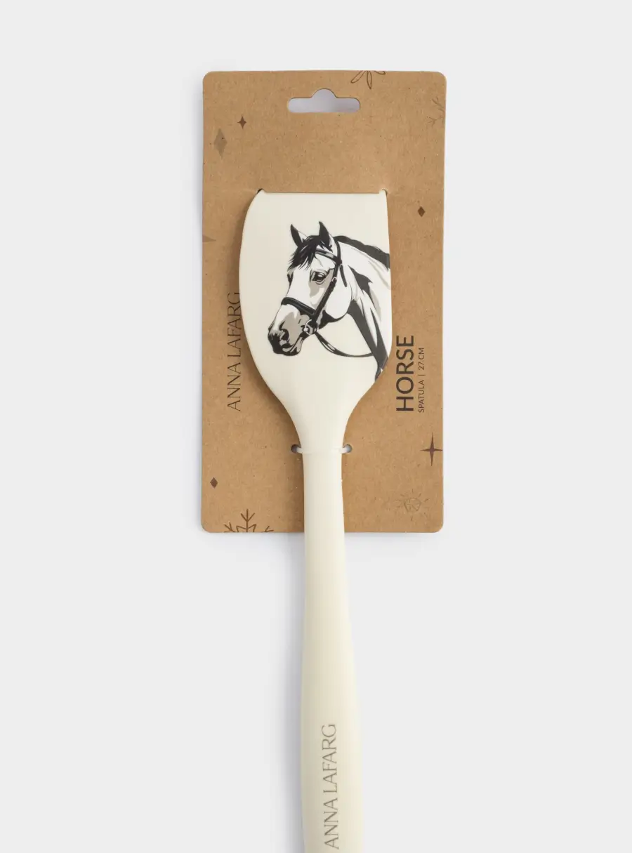 Лопатка-шпатель, 27 см, силикон, молочная, Конь, Horse, image-5