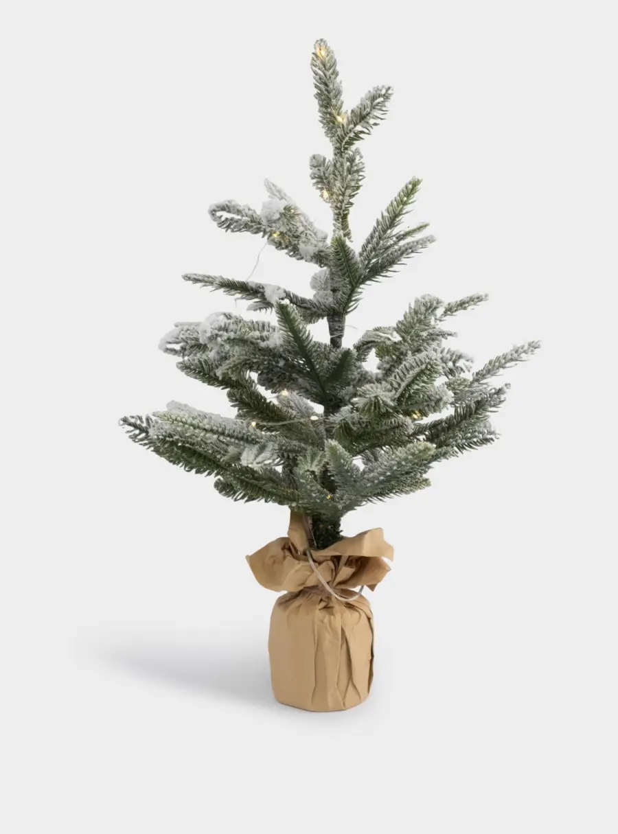 Ель искусственная, 60 см, в крафте, с подсветкой, полиэтилен, Interior natural, image-1
