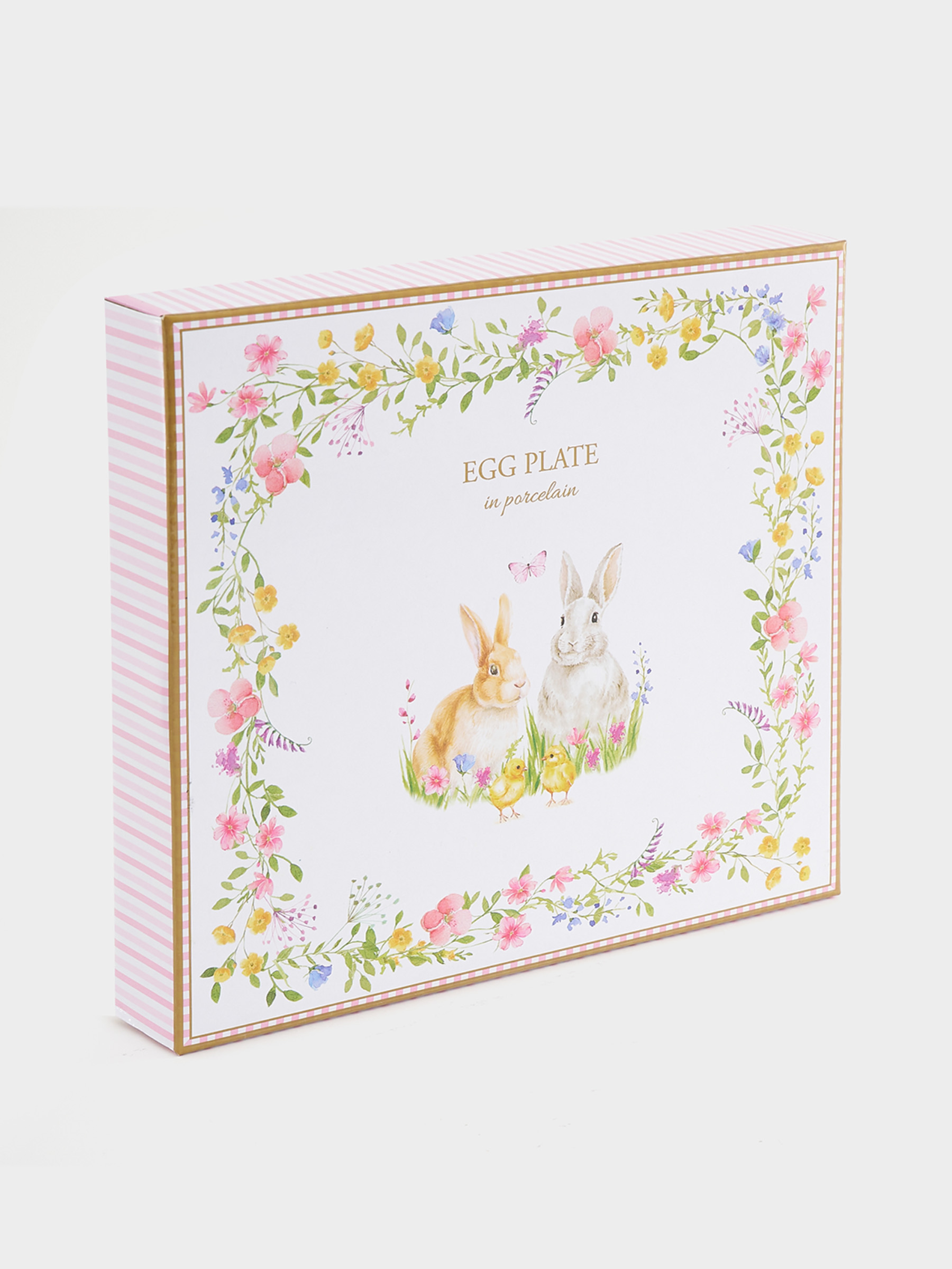 Блюдо для яиц, 21 см, 6 отд, фарфор P, белое, Кролики и цветы, Happy Easter, image-2