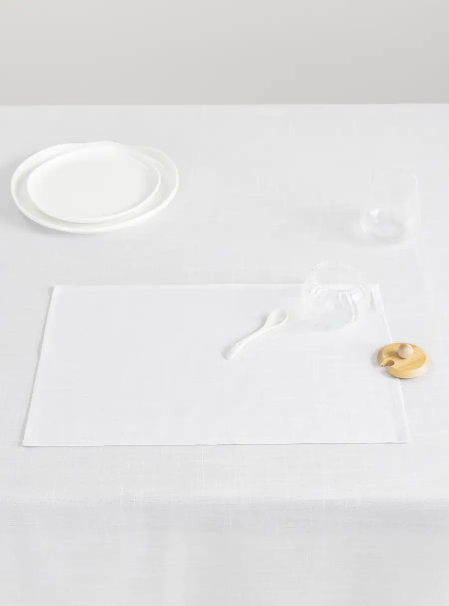 Салфетка под приборы, 30х45 см, прямоугольная, полиэстер, бело-серебристая, Floe ,image-0