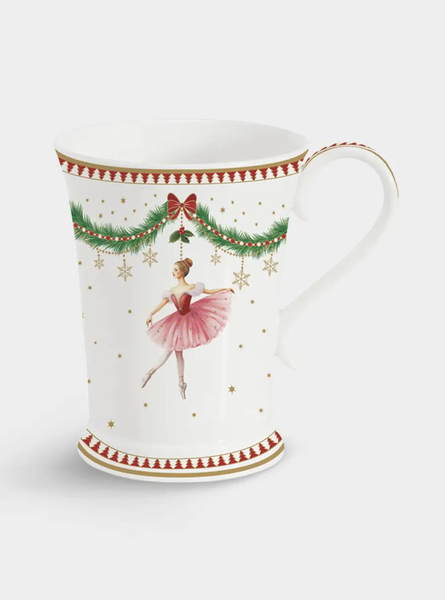 Кружка, 300 мл, фарфор P, белая, Щелкунчик и фея, Magie de Noel