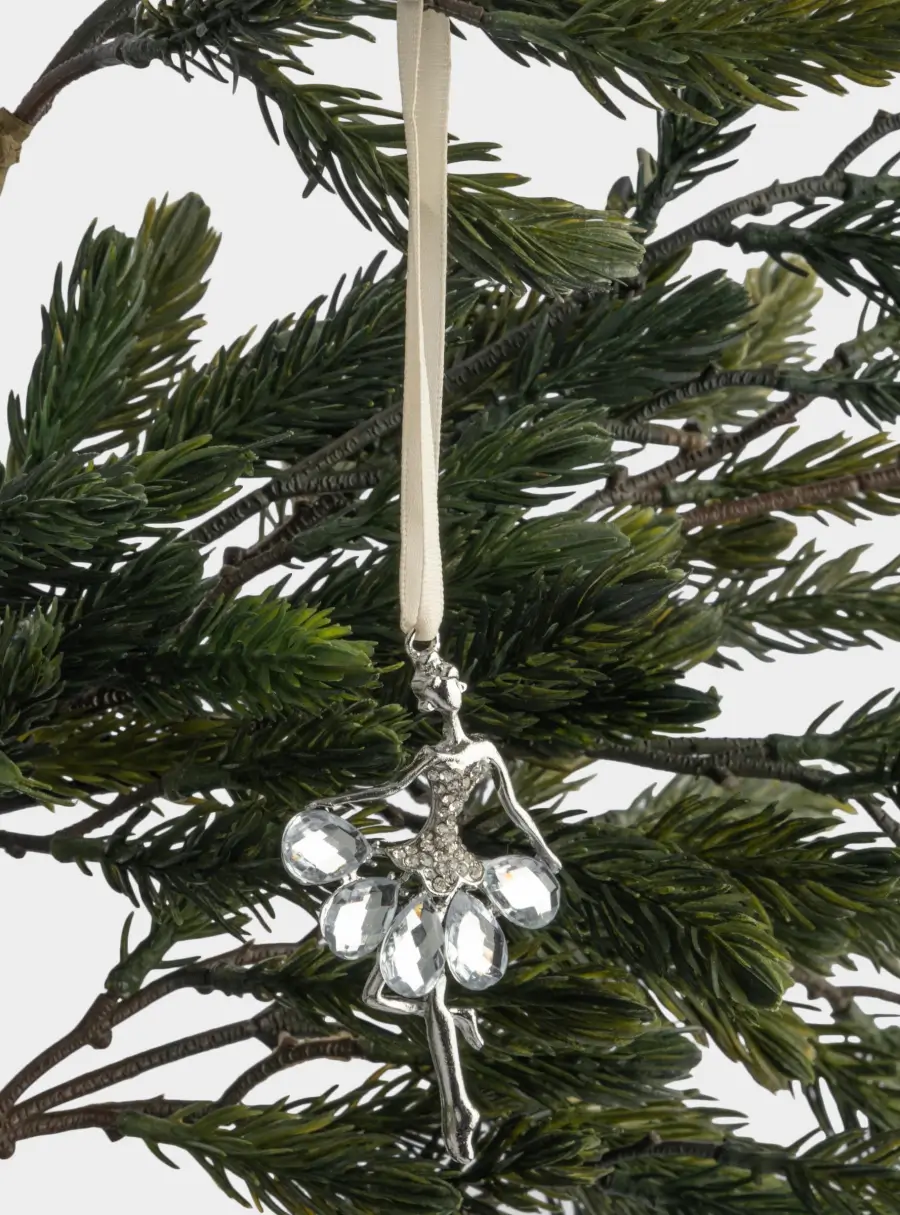 Игрушка елочная, 8 см, металл, серебристая, Балерина, Event, image-4