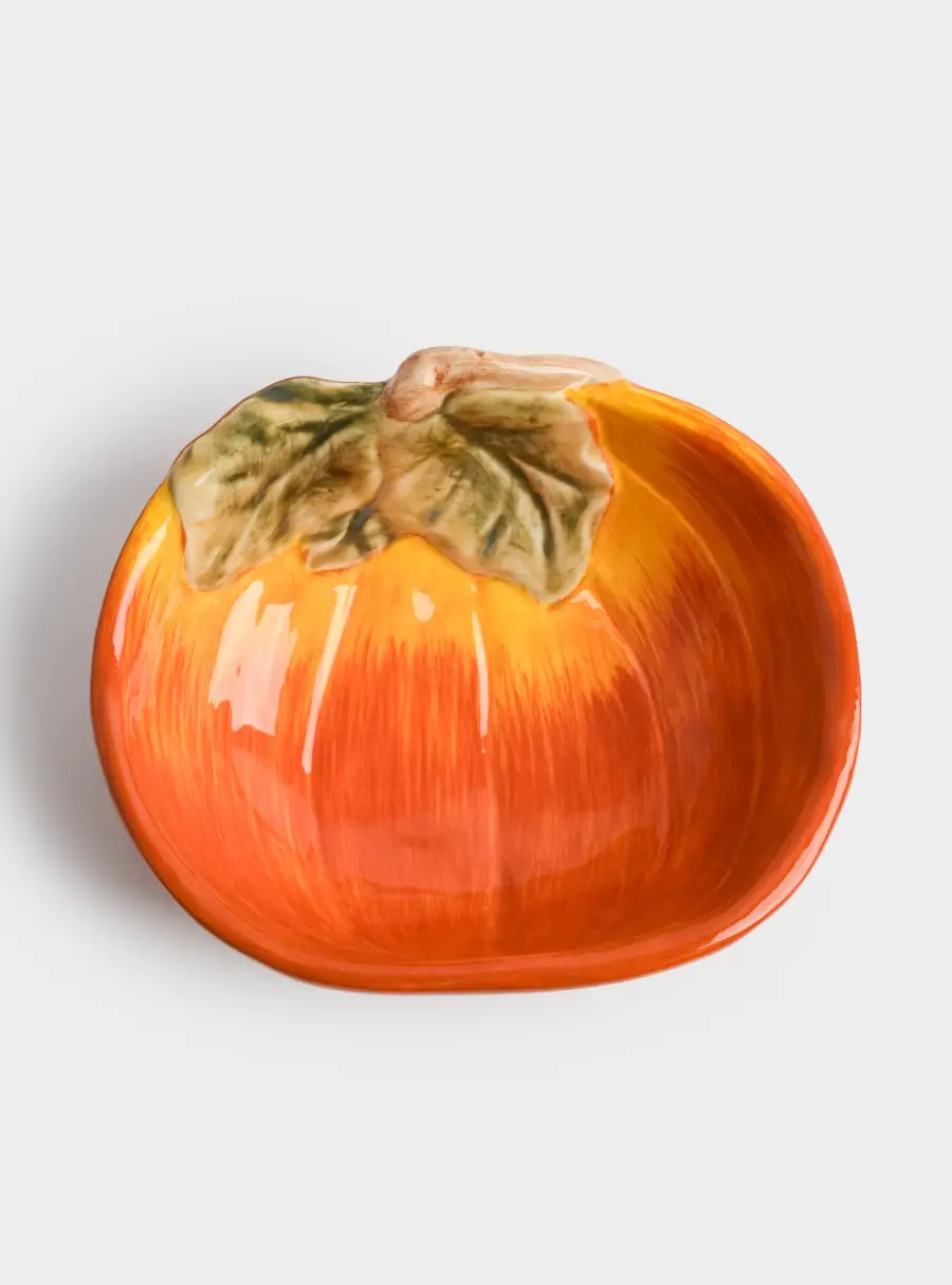 Пиала, 14х5 см, керамика, оранжево-зеленая, Тыква, Bright pumpkin ,image-3