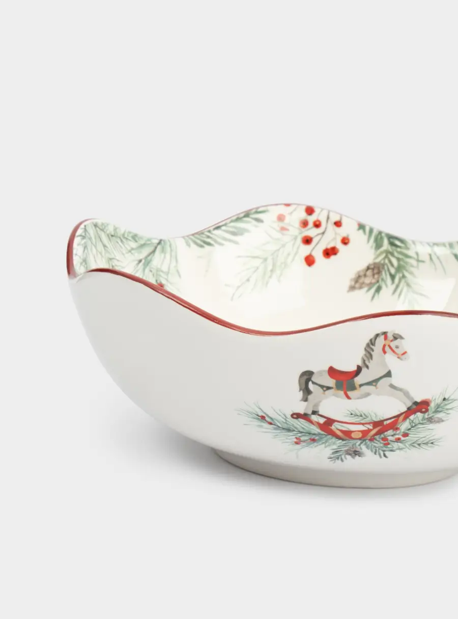 Салатник, 21х7 см, 1,1 л, керамика, красный, Лошадка, Festival ,image-3