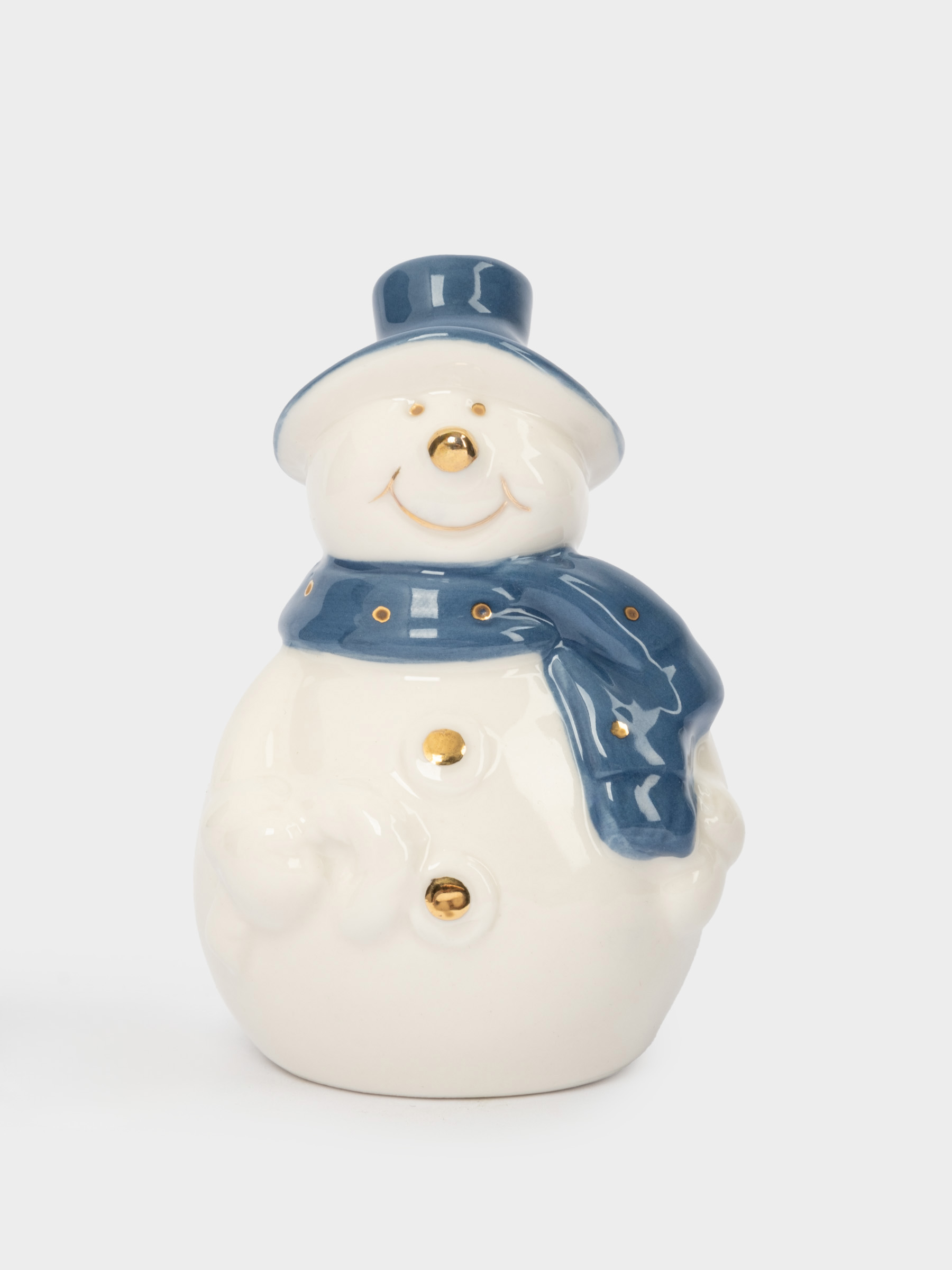 Емкость для соли или перца, 8 см, фарфор P, бело-голубая, Снеговик, Snowfall, image-0