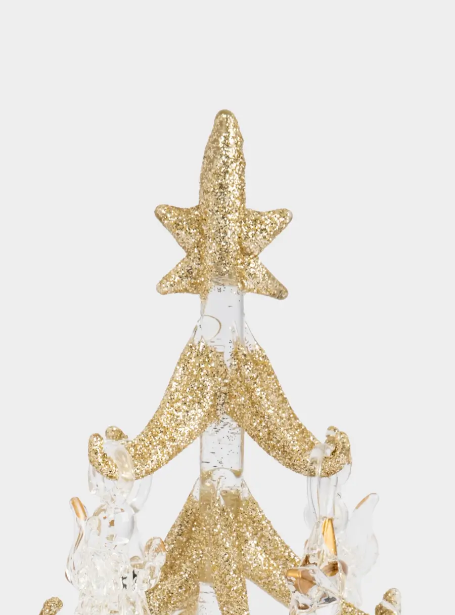 Статуэтка, 15 см, с подвесками, стекло, серебристая, Ель с игрушками, Event ,image-3