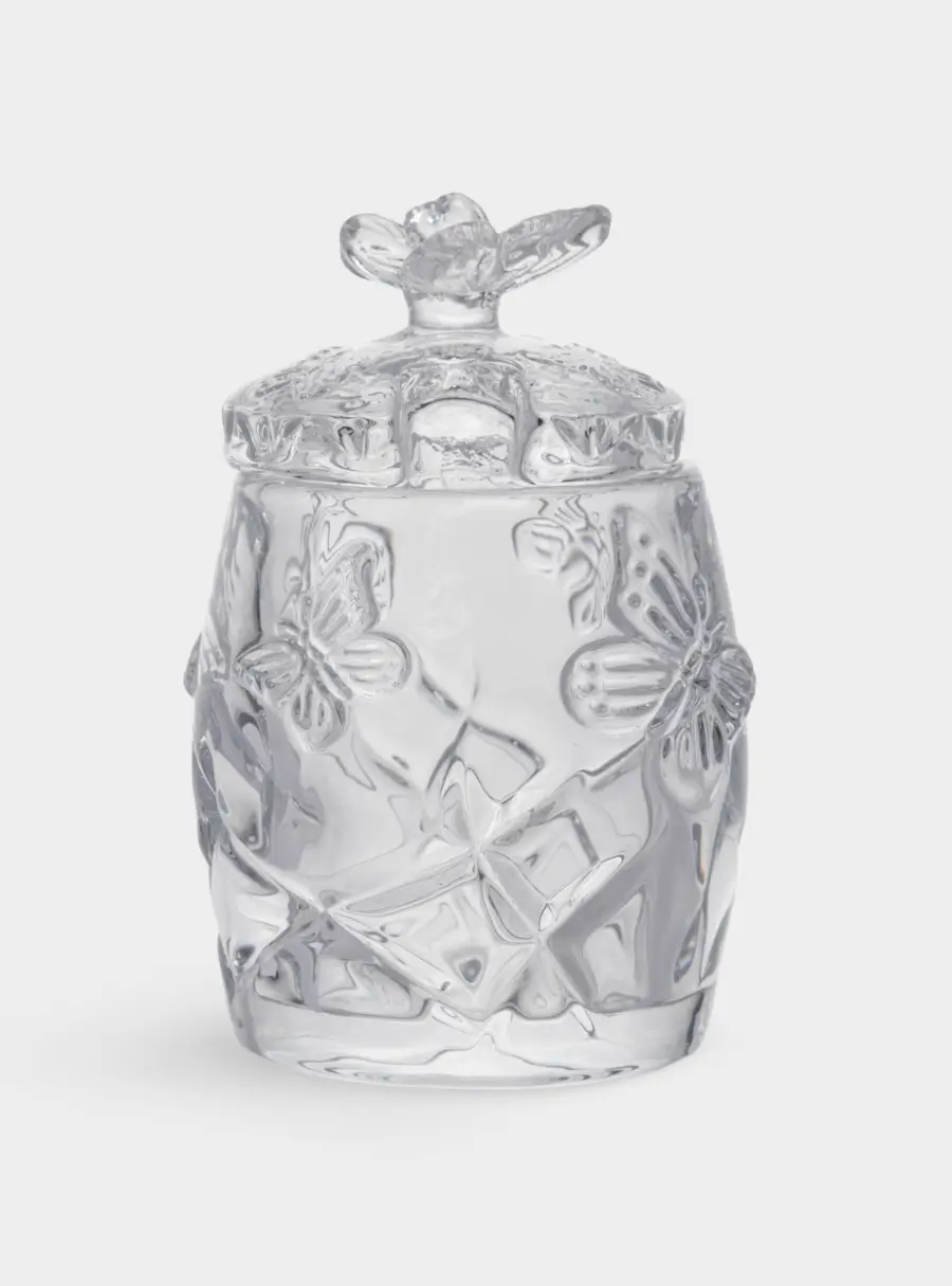 Сахарница, 11 см, 120 мл, с ложкой, стекло/сталь, Бабочка, Butterfly, image-1