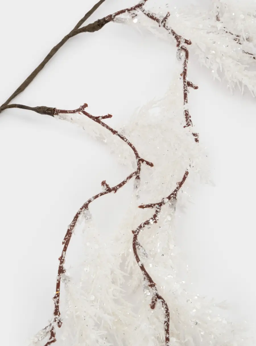 Ветка декоративная, 45 см, пластик/бумага, белая, Заснеженная ветка, Interior silver ,image-3