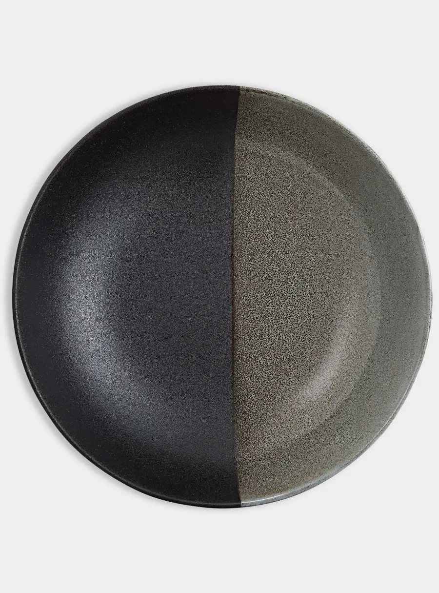 Салатник, 30х8,5 см, 3,0 л, фарфор P, черно-серый, в крапинку, Umi, image-1