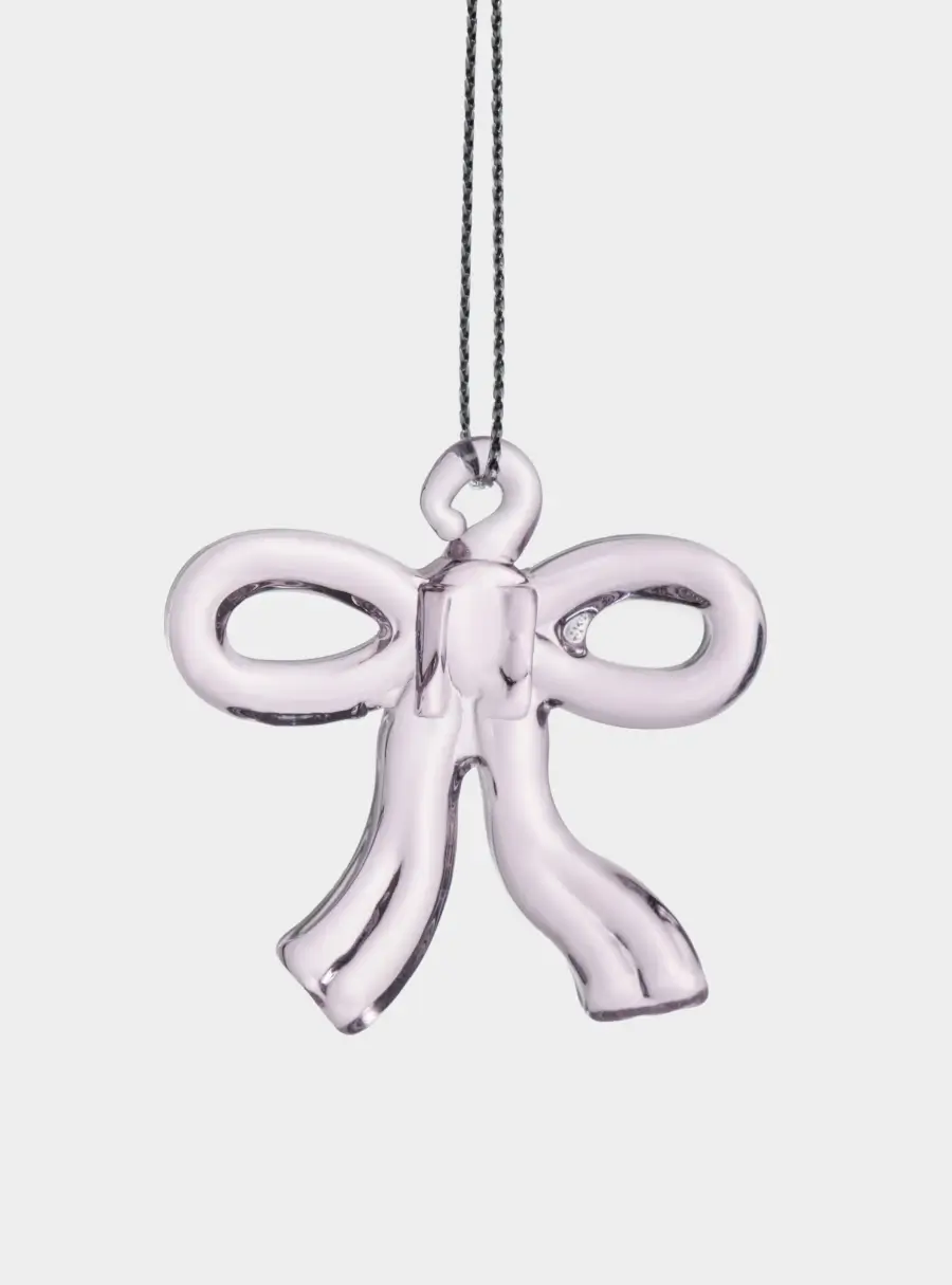 Игрушка елочная, 5 см, стекло, розовая, Бантик, Event ,image-0