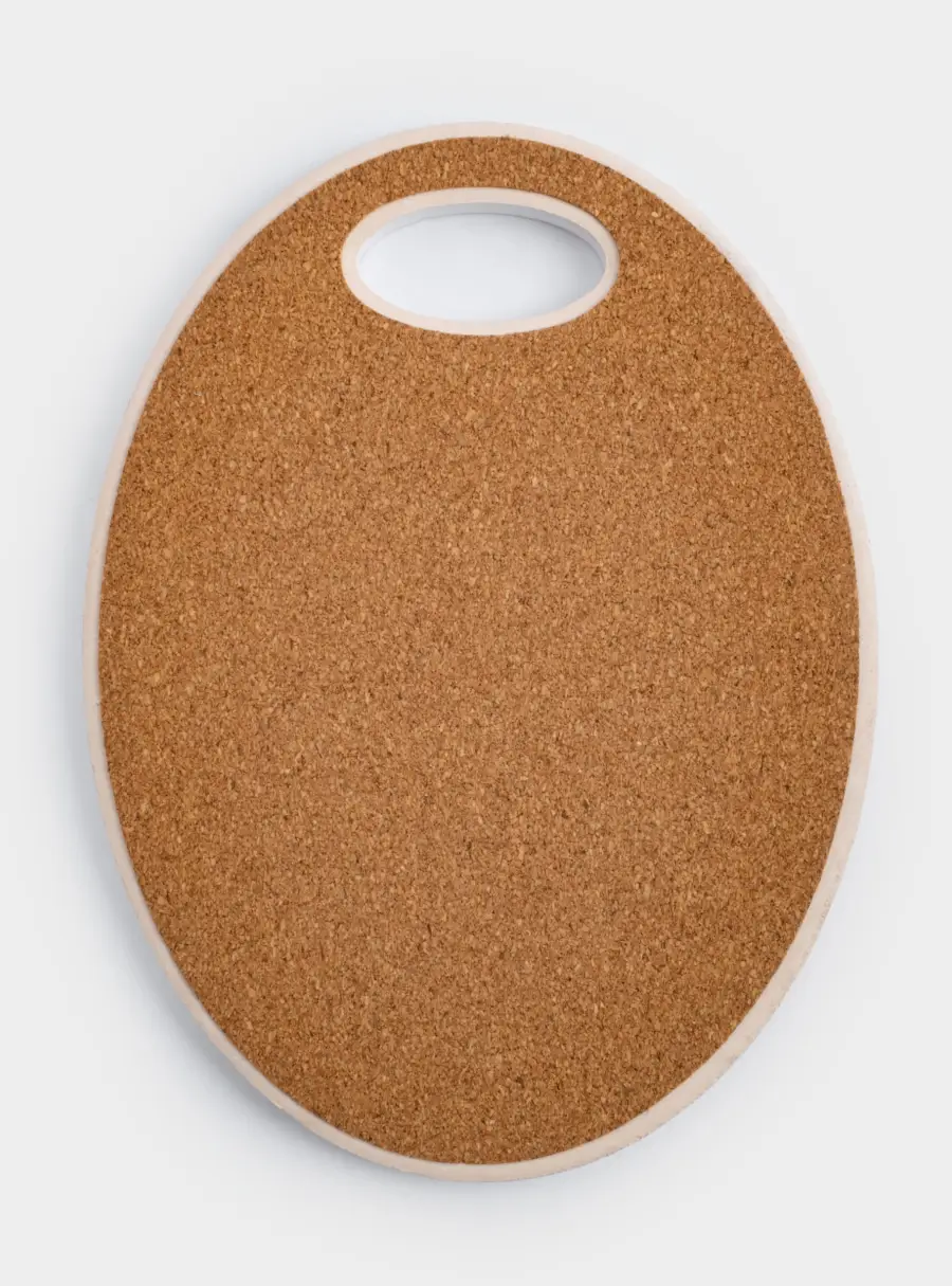 Подставка под горячее, 20х15 см, керамика/пробка, белая, Тыквы, Light pumpkin, image-4