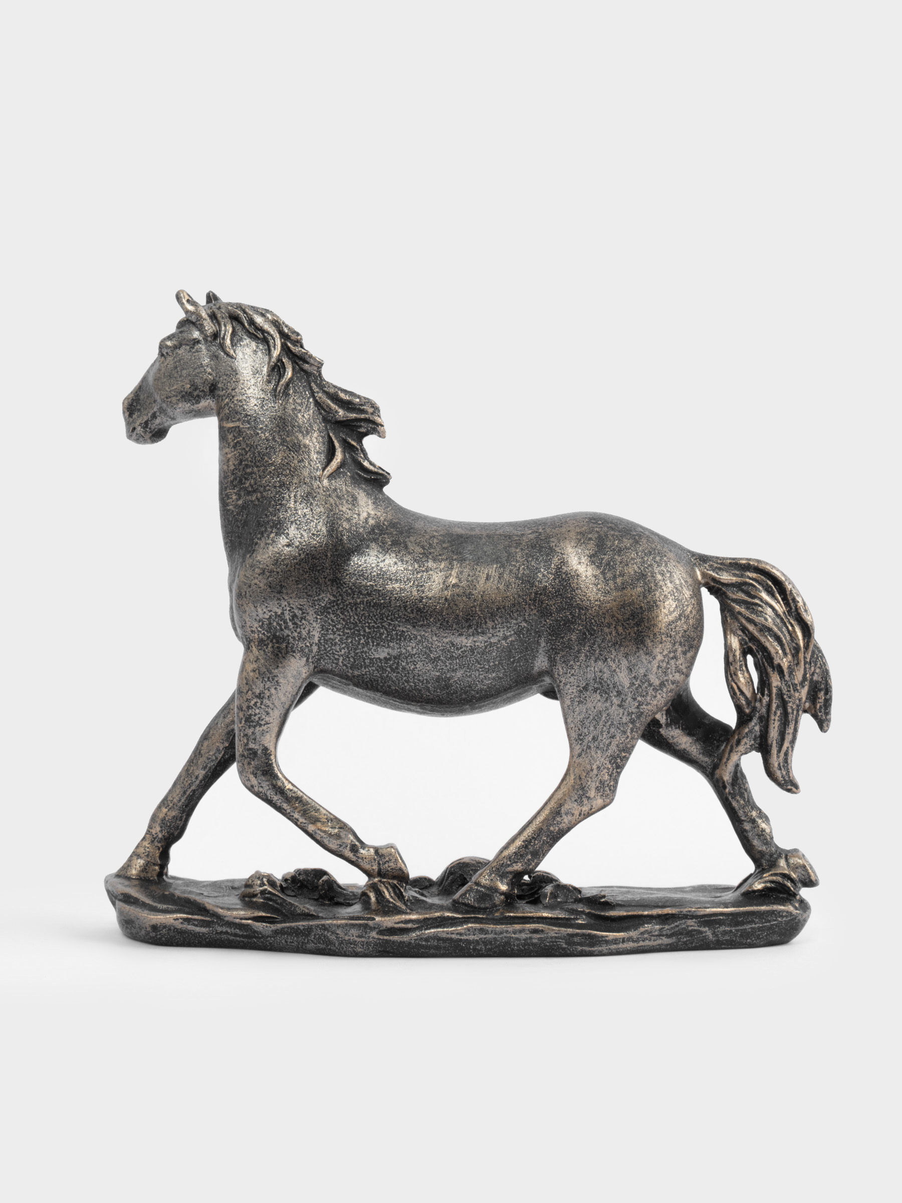 Статуэтка, 18 см, полирезин, бронзовая, Бегущий конь, Horse, image-1