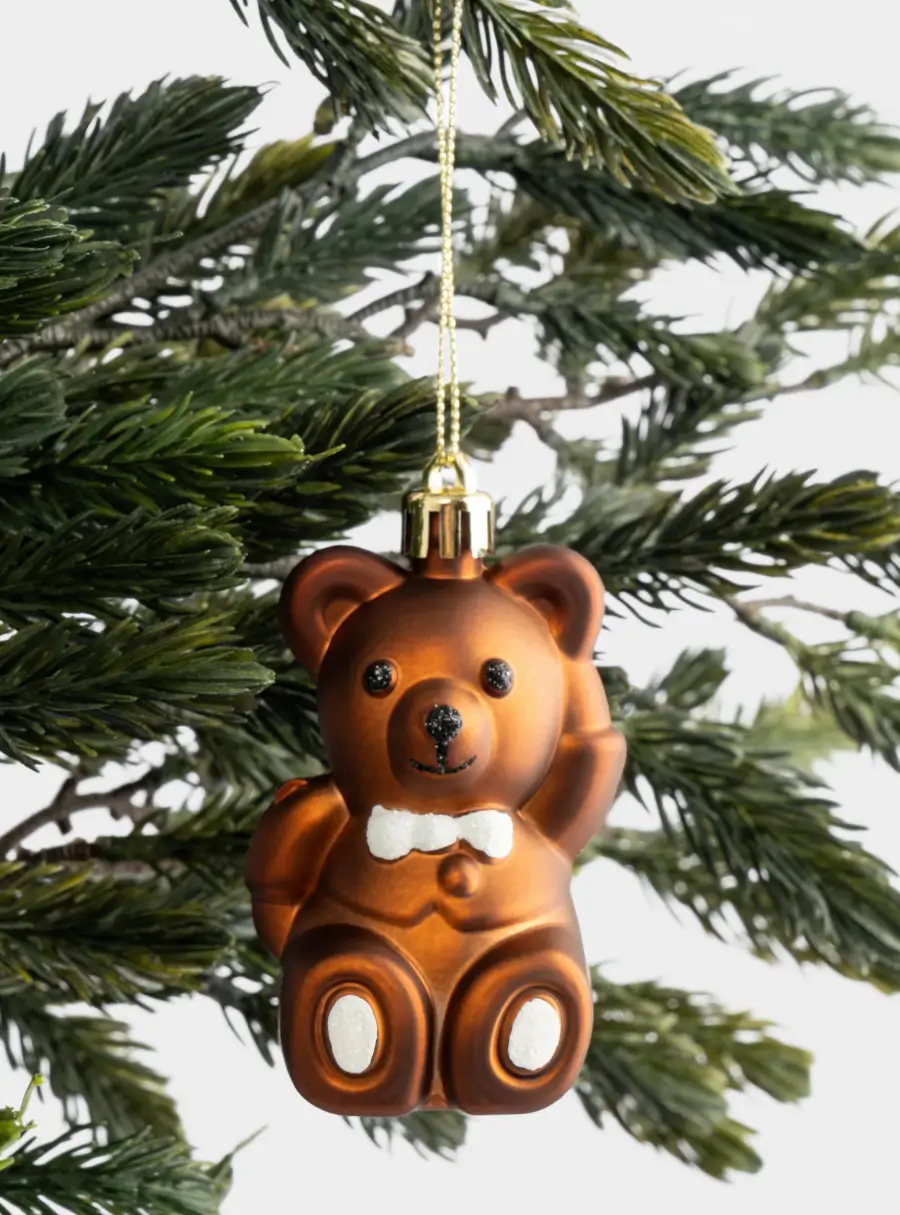 Игрушка елочная, 4х8 см, пластик, коричневая, Мишка, New year, image-4