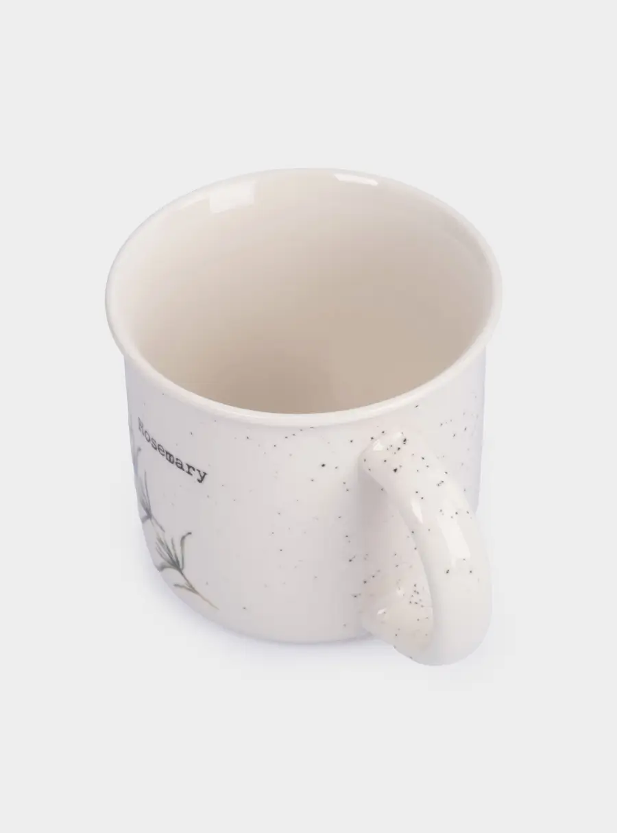 Кружка, 370 мл, фарфор N, белая, в крапинку, Розмарин, Herbarium new, image-4