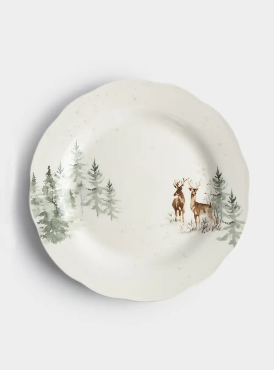 Сервиз обеденный, 6 перс, 18 пр, фарфор P, белый, Олени в лесу, Maral, image-6