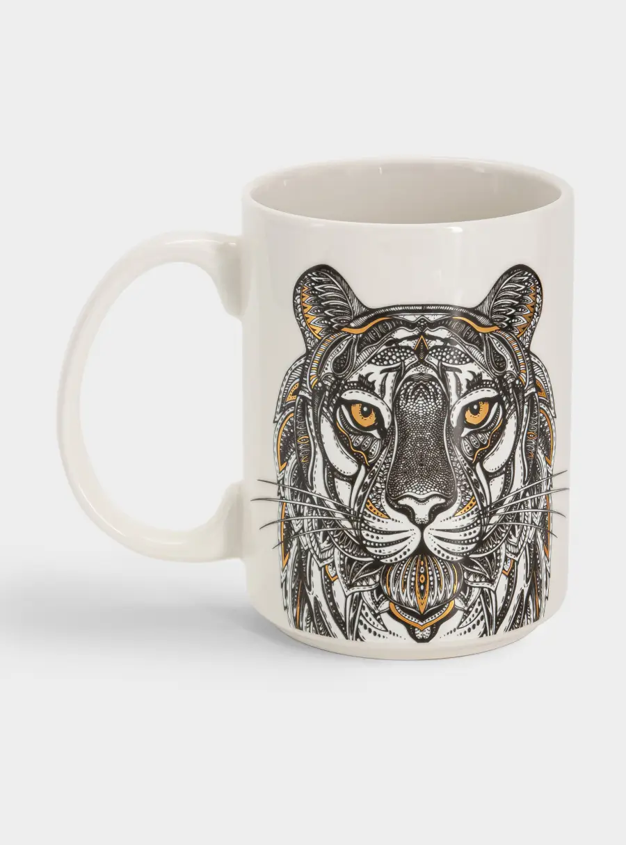 Кружка, 500 мл, фарфор N, белая, Тигр, Wild ,image-2