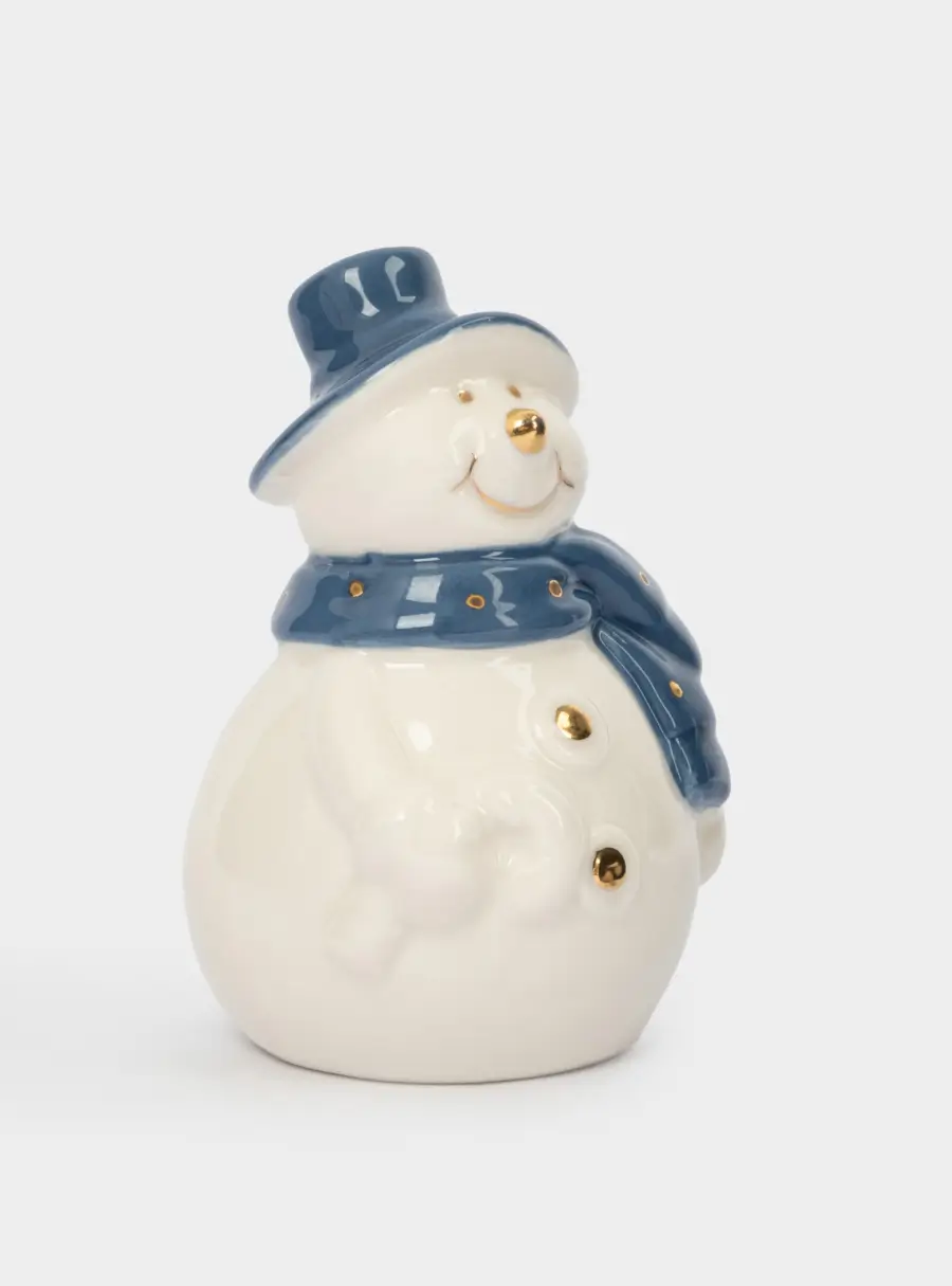 Емкость для соли или перца, 8 см, фарфор P, бело-голубая, Снеговик, Snowfall ,image-1