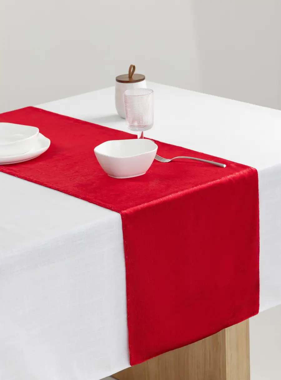 Дорожка настольная, 40х160 см, бархат, красная, Luck gift, image-4