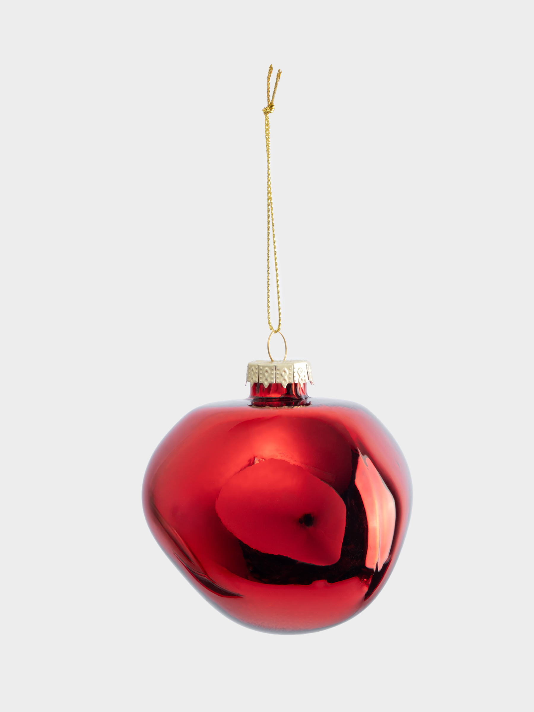 Игрушка елочная, 8 см, 2 шт, стекло, красная, Абстрактный шар, New year, image-1