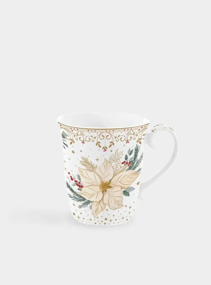 Кружка, 275 мл, фарфор P, белая, Цветок, White Elegance ,image-0