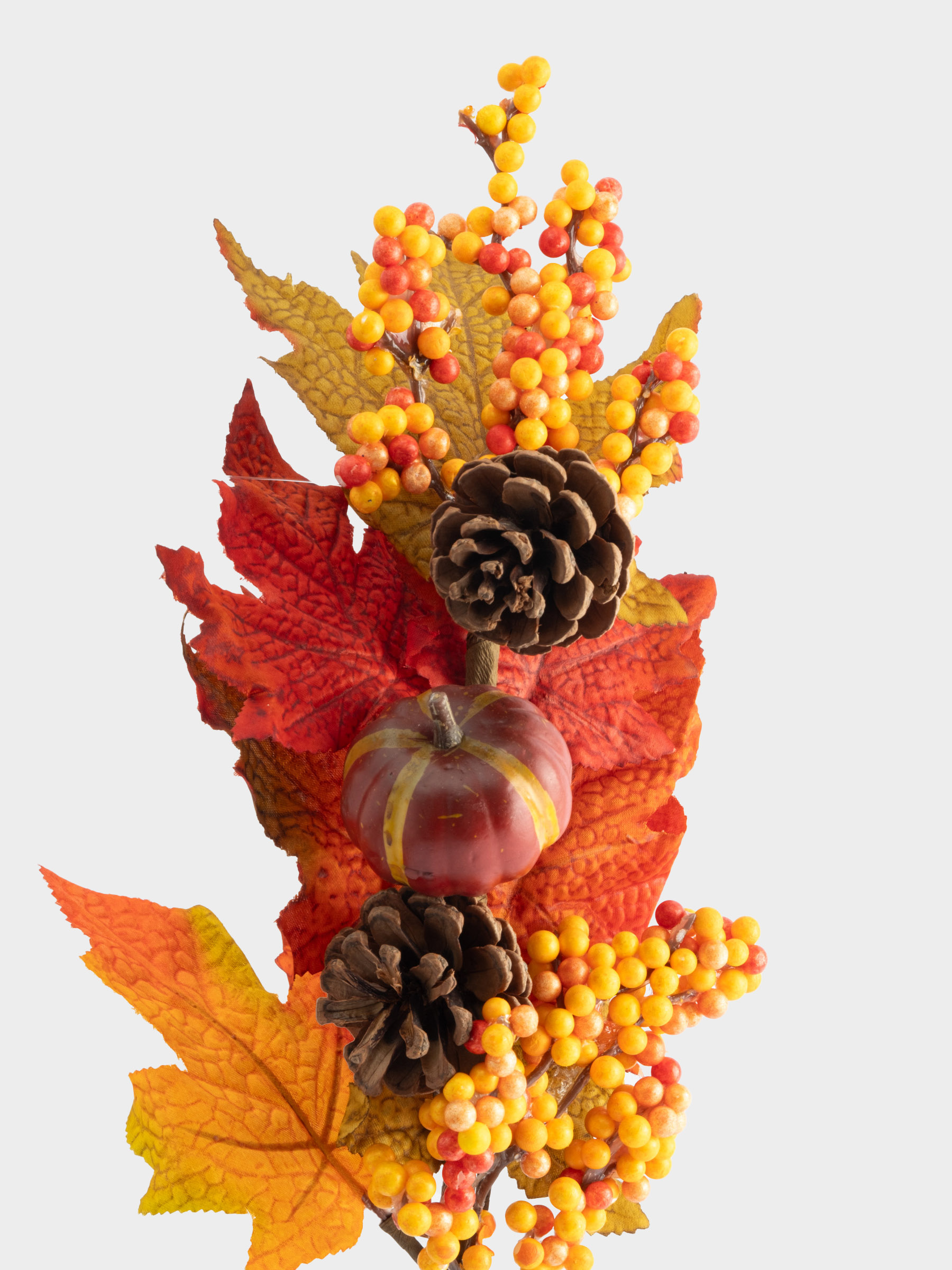 Ветка декоративная, 54 см, полиэстер/пенопласт, Букет с тыквой, Bright pumpkin, image-1