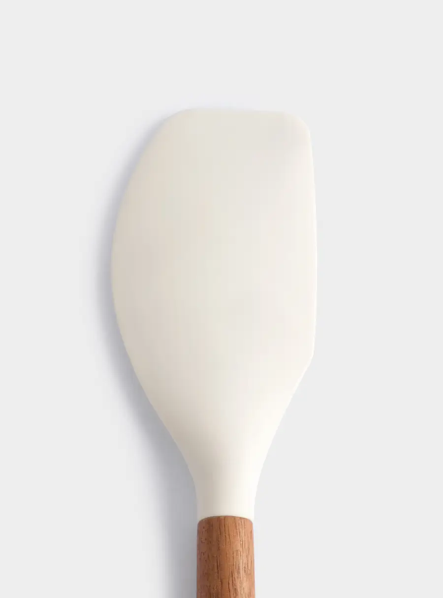 Лопатка-шпатель, 32 см, силикон/дерево, молочный, Wenge ,image-1