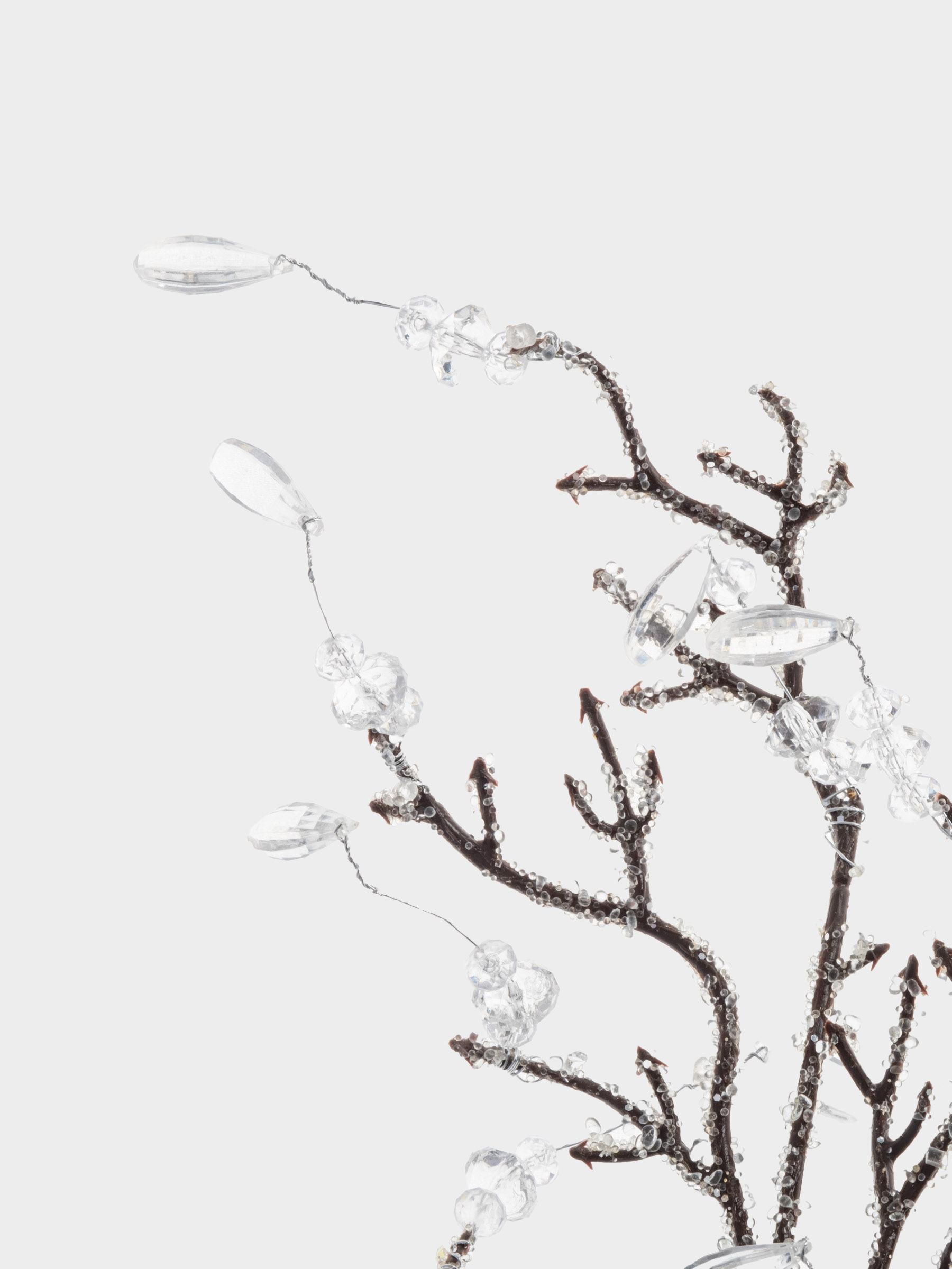 Ветка декоративная, 65 см, акрил/пластик, серебристая, Белые кристаллы, Interior silver, image-2