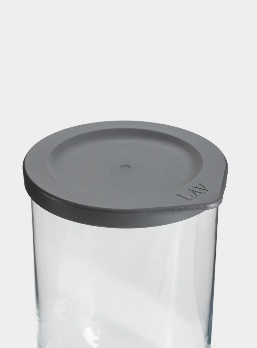 Емкость для хранения, 15х10 см, 1 л, стекло/пластик, серая, Basic, image-4