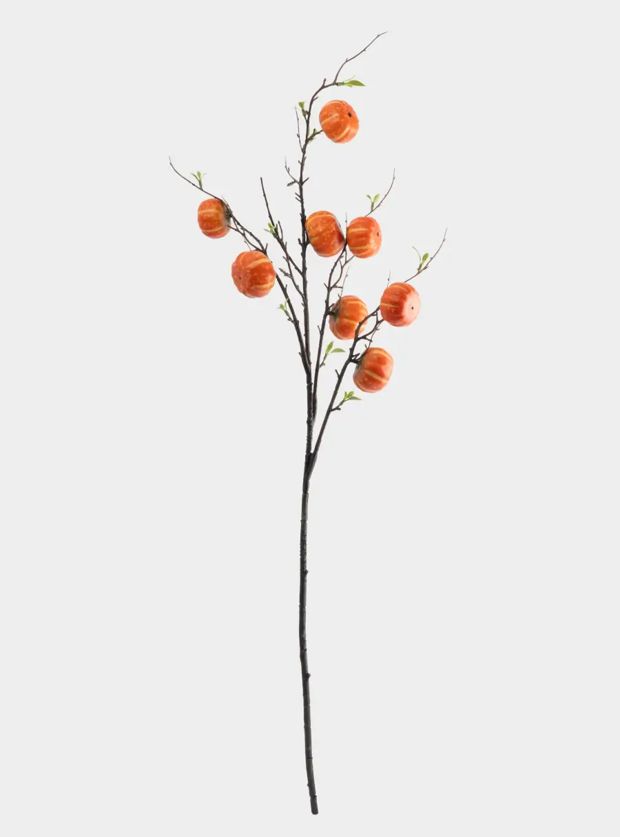 Ветка декоративная, 94 см, полиэстер/пластик, Тыквы, Bright pumpkin ,image-0