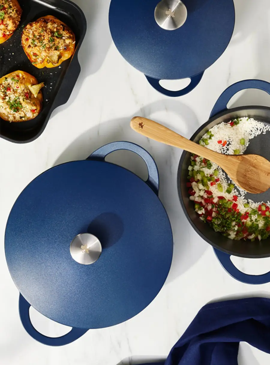 Сотейник, 28 см, 4.0 л, с крышкой, с покрытием, алюминий, синий, Agile, image-4