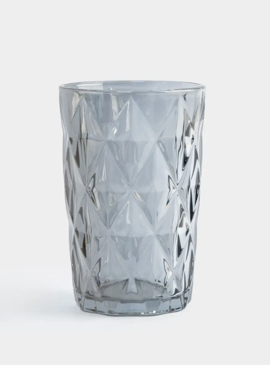 Стакан, 12 см, 340 мл, стекло, серый, Diamond color ,image-0