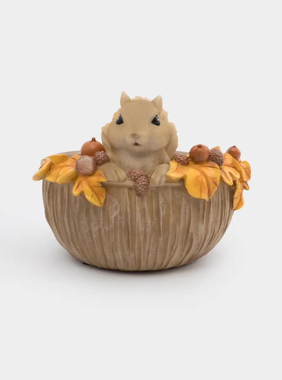 Конфетница, 17х14 см, полирезин, коричневая, Белка, Autumn forest ,image-0