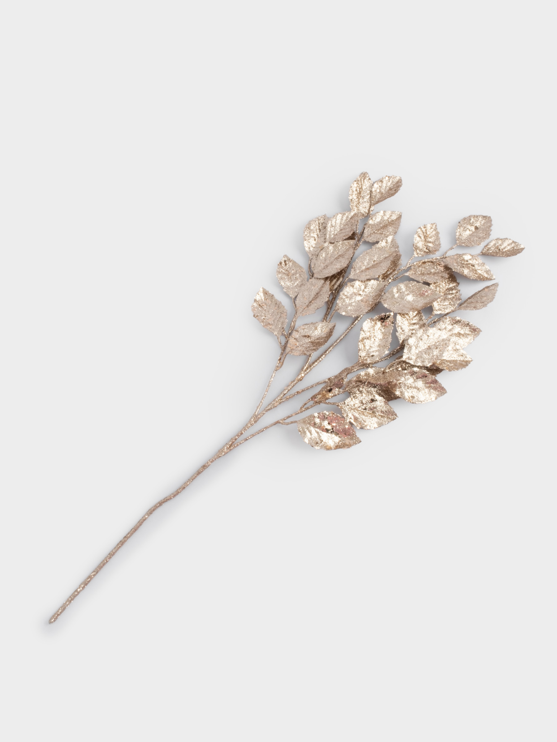 Ветка декоративная, 74 см, пластик/металл, золотистая, Листья, Interior gold, image-1