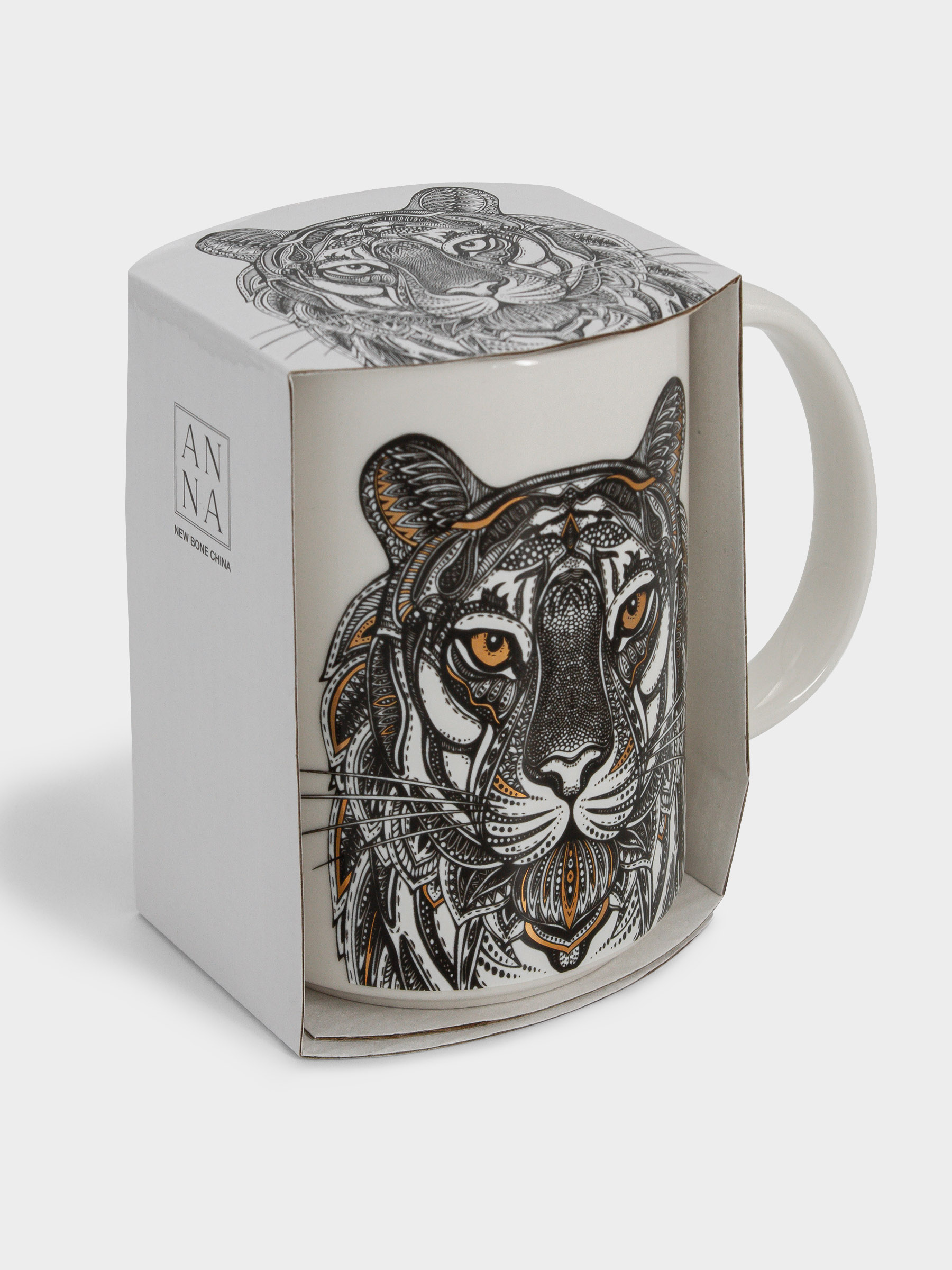 Кружка, 500 мл, фарфор N, белая, Тигр, Wild, image-5