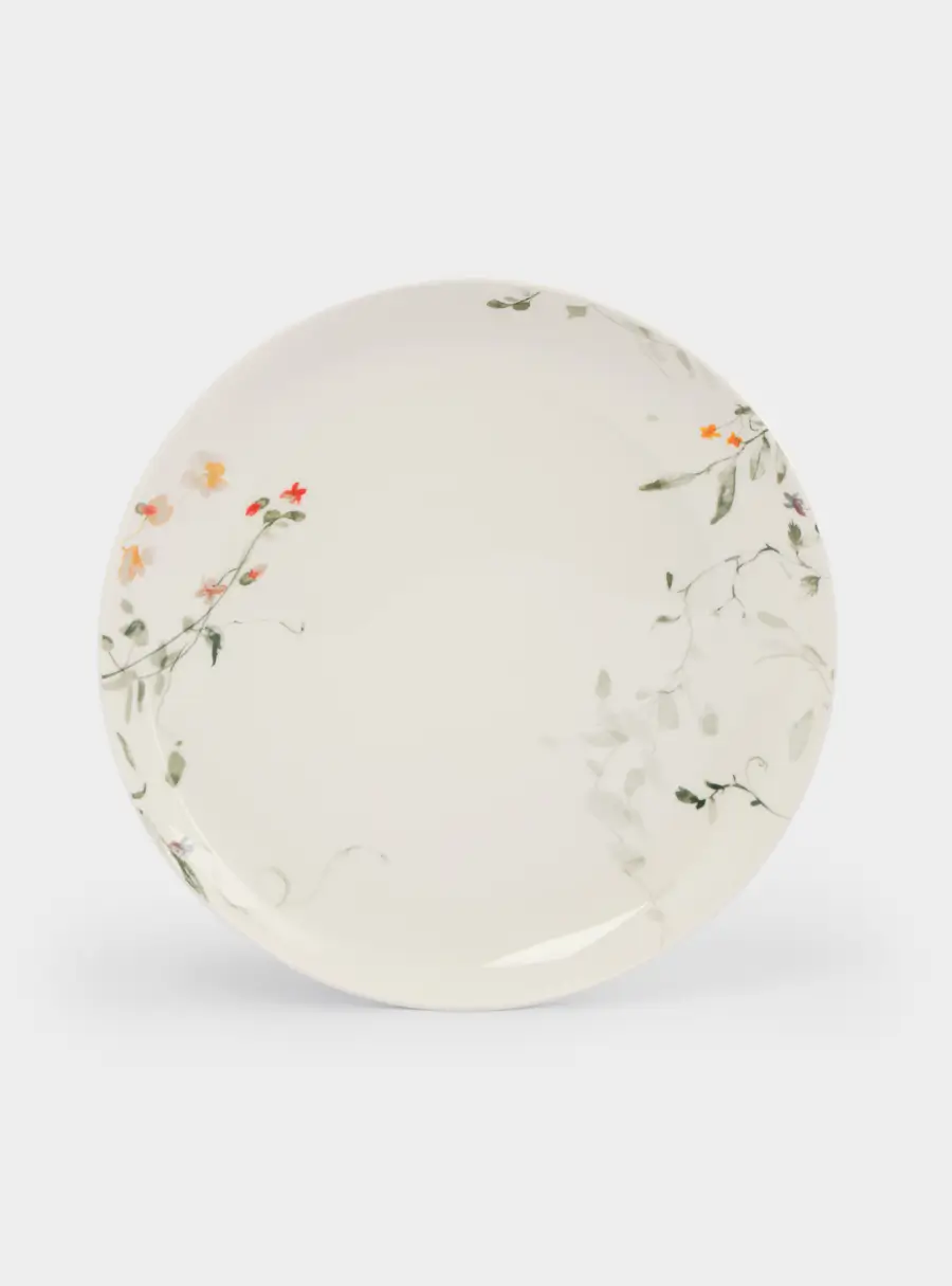 Тарелка обеденная, 27 см, фарфор N, белая, Цветы и листья, Primrose ,image-0