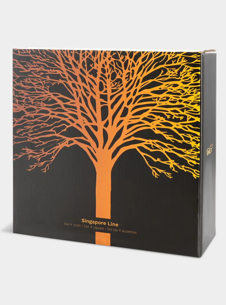 Тарелка, 21х21 см, 4 шт, керамика, черный, Singapore, image-9