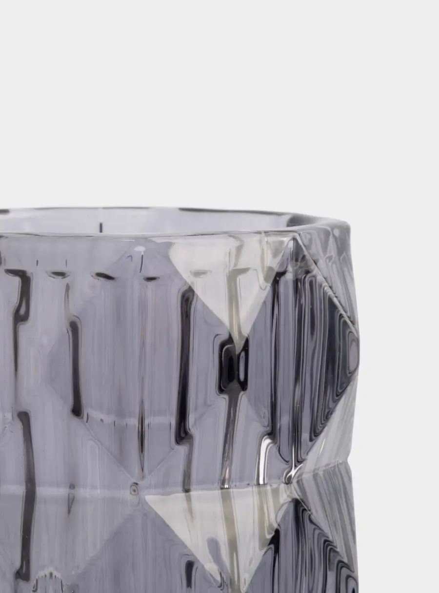 Ваза для цветов, 23 см, стекло, серая, Сanto, image-4