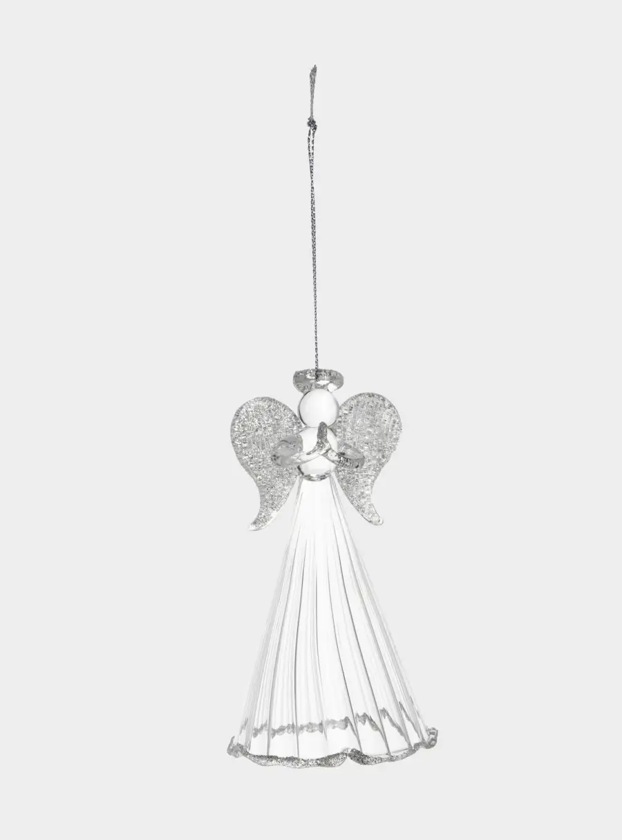 Игрушка елочная, 11 см, стекло, серебристая, Ангел, Event ,image-1