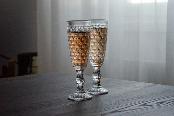 Набор бокалов для шампанского Dubai, янтарный, 0,15 л, 4 шт
