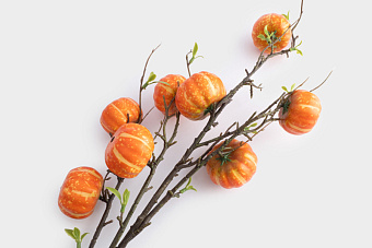 Ветка декоративная, 94 см, полиэстер/пластик, Тыквы, Bright pumpkin