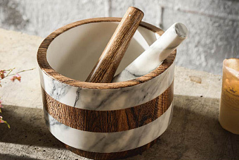 Ступка с пестиком Wood&Marble, 15 см