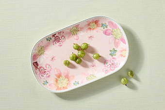 Блюдо овальное Primula, розовое, 37х23 см