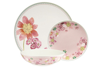 Обеденный набор Primula, розовый, 4 персоны, 12 предметов