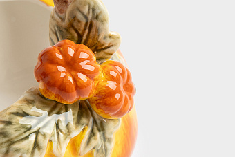 Конфетница, 21х21 см, керамика, оранжево-зеленая, Тыква, Bright pumpkin